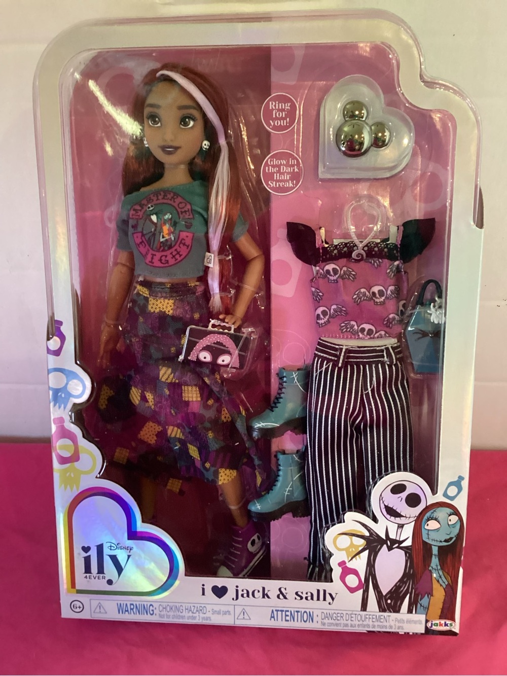 598-Disney Ily 4EVER the Nightmare Before Christmas I love Jack & Sally Doll Set